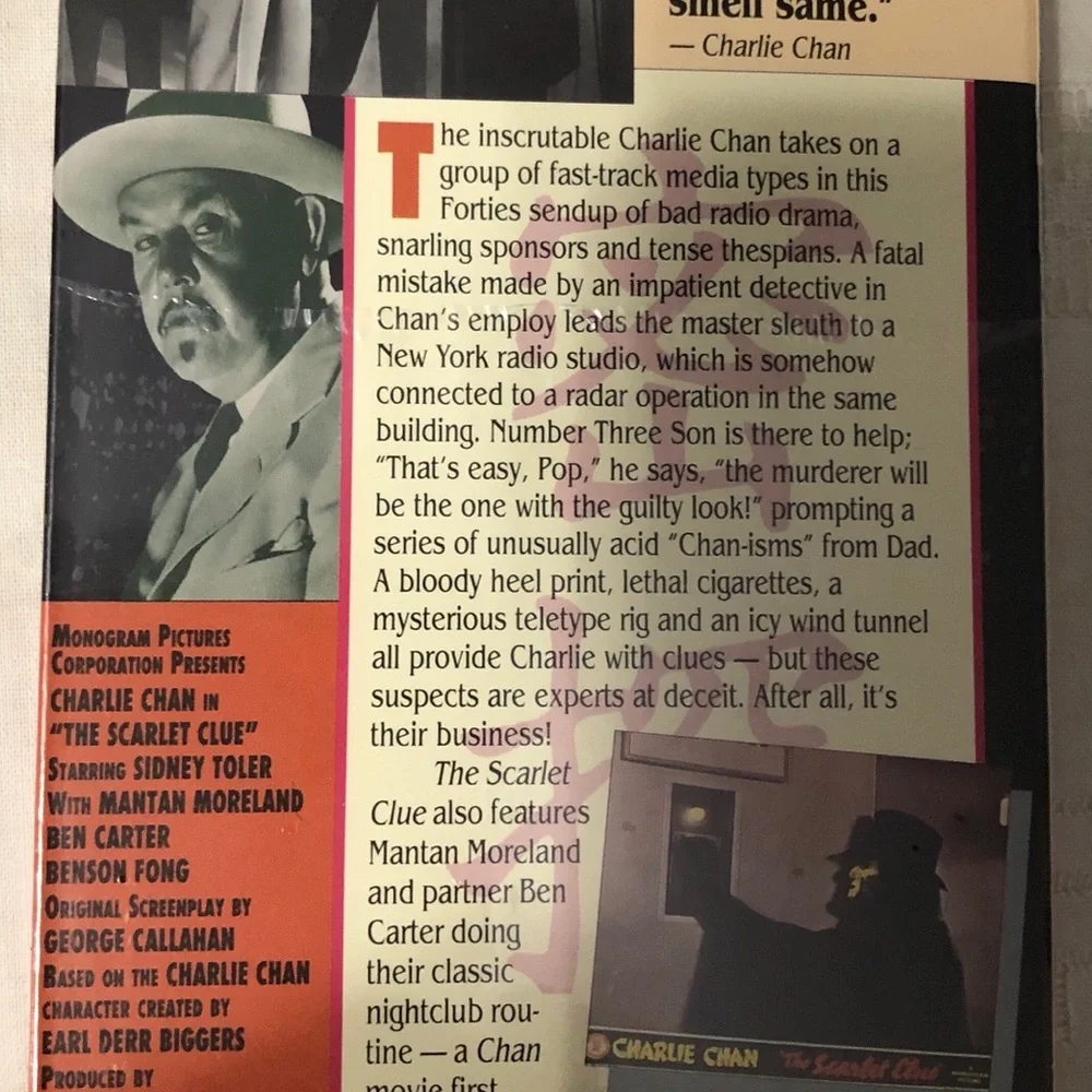 Charlie Chan Movie Collection set of 3 VHS